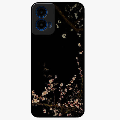 Petal Moon Light With Custom Name Glass Case showing flat back view with floral moonlight artwork and personalized name design.