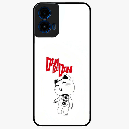 Playful Spirit Charm Glass Case showing flat back view with cheerful charm themed artwork and glossy glass finish.