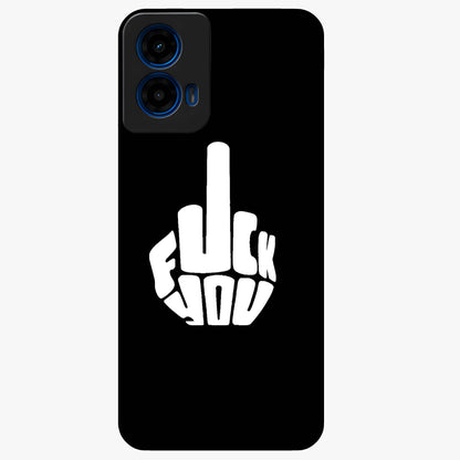 Rebel Mode On Glass Case showing flat back view with bold rebellious typography artwork and glossy glass finish.