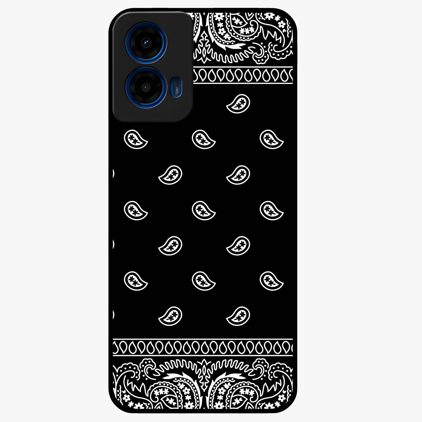 Retro Rebel Threads Glass Case showing flat back view with vintage street style artwork and glossy glass finish.