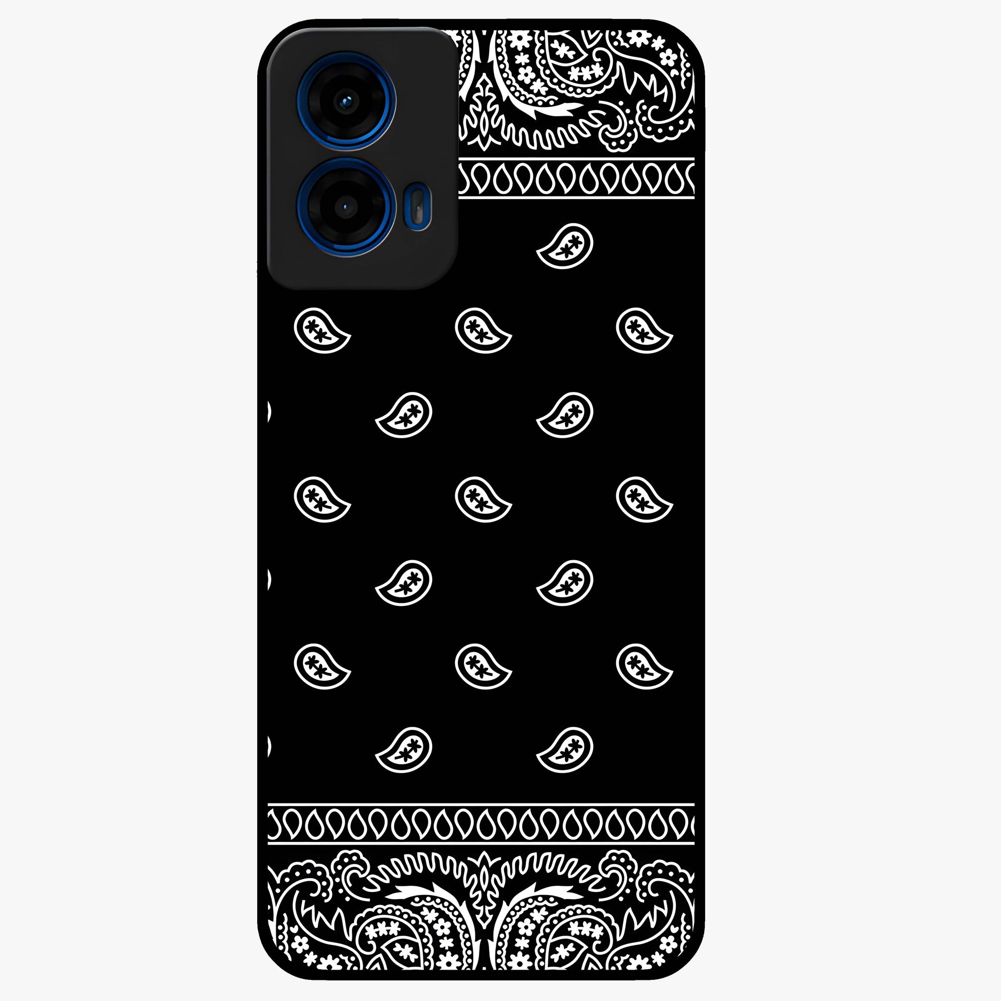 Retro Rebel Threads Glass Case showing flat back view with vintage street style artwork and glossy glass finish.