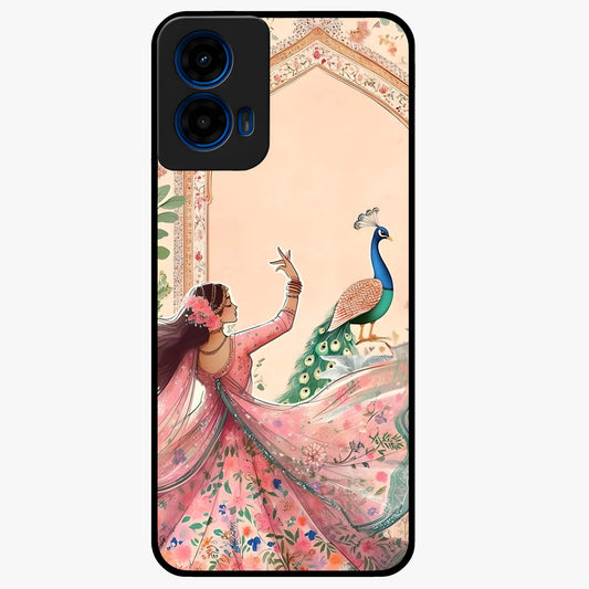 Royal Grace Muse Glass Case showing flat back view with elegant artistic artwork and glossy glass finish.
