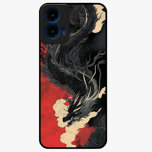 Shadow Dragon Fury Glass Case showing flat back view with fierce dragon artwork and glossy glass finish.