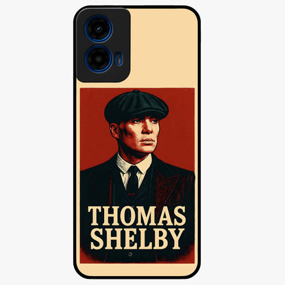 Vintage Mafia Authority Glass Case showing flat back view with bold vintage mafia inspired artwork and glossy glass finish.