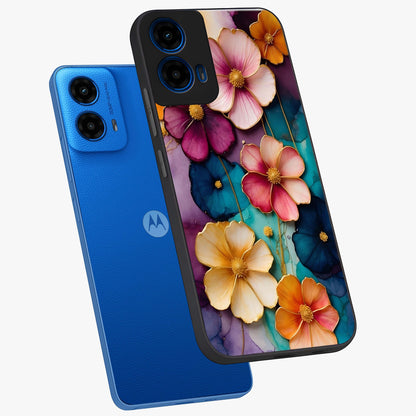 Artlyn Grace Flower Pattern Glass Case displayed in angled mockup highlighting delicate flower pattern design and smooth glass surface.