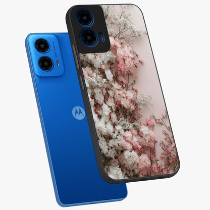 Blush Blossom Cloud Glass Case displayed in angled mockup highlighting soft cloud and blossom design with pastel aesthetic.