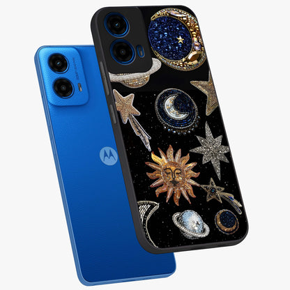 Celestial Gem Constellations Glass Case displayed in angled mockup highlighting gemstone inspired constellation design.
