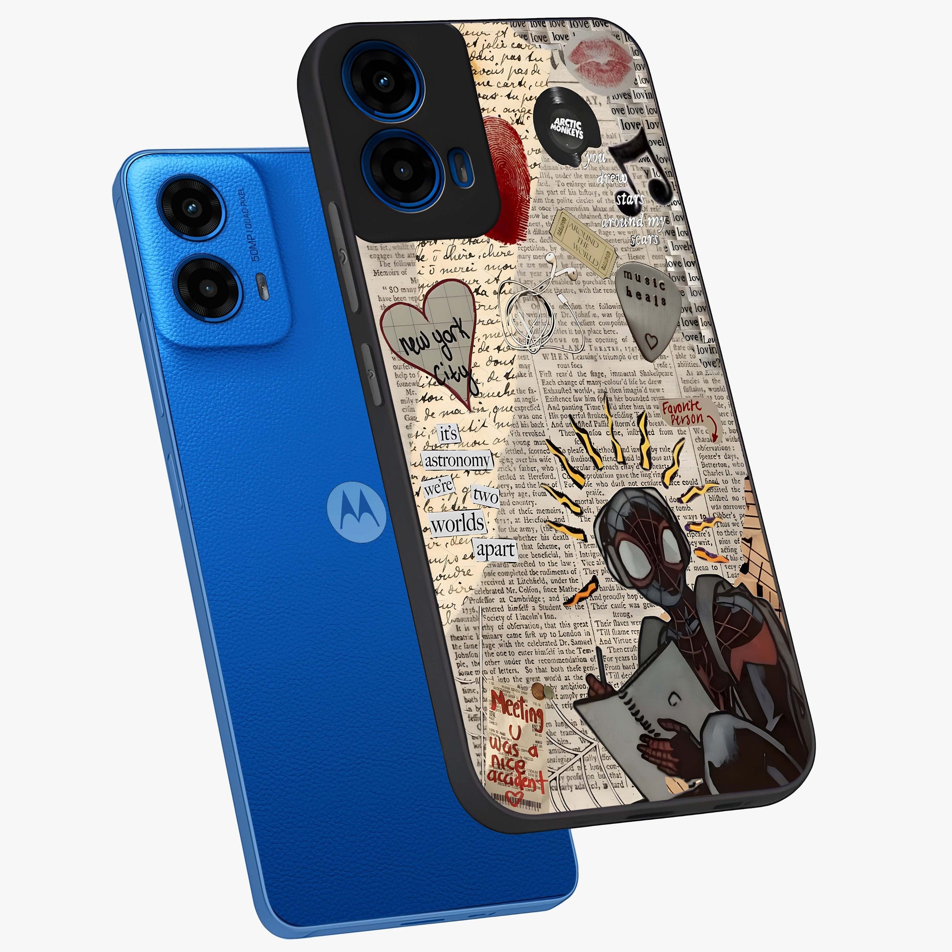 City Dream Sketch Glass Case displayed in angled mockup highlighting minimal city illustration with aesthetic sketch style.