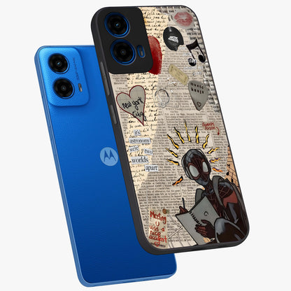 City Dream Sketch Glass Case displayed in angled mockup highlighting minimal city illustration with aesthetic sketch style.