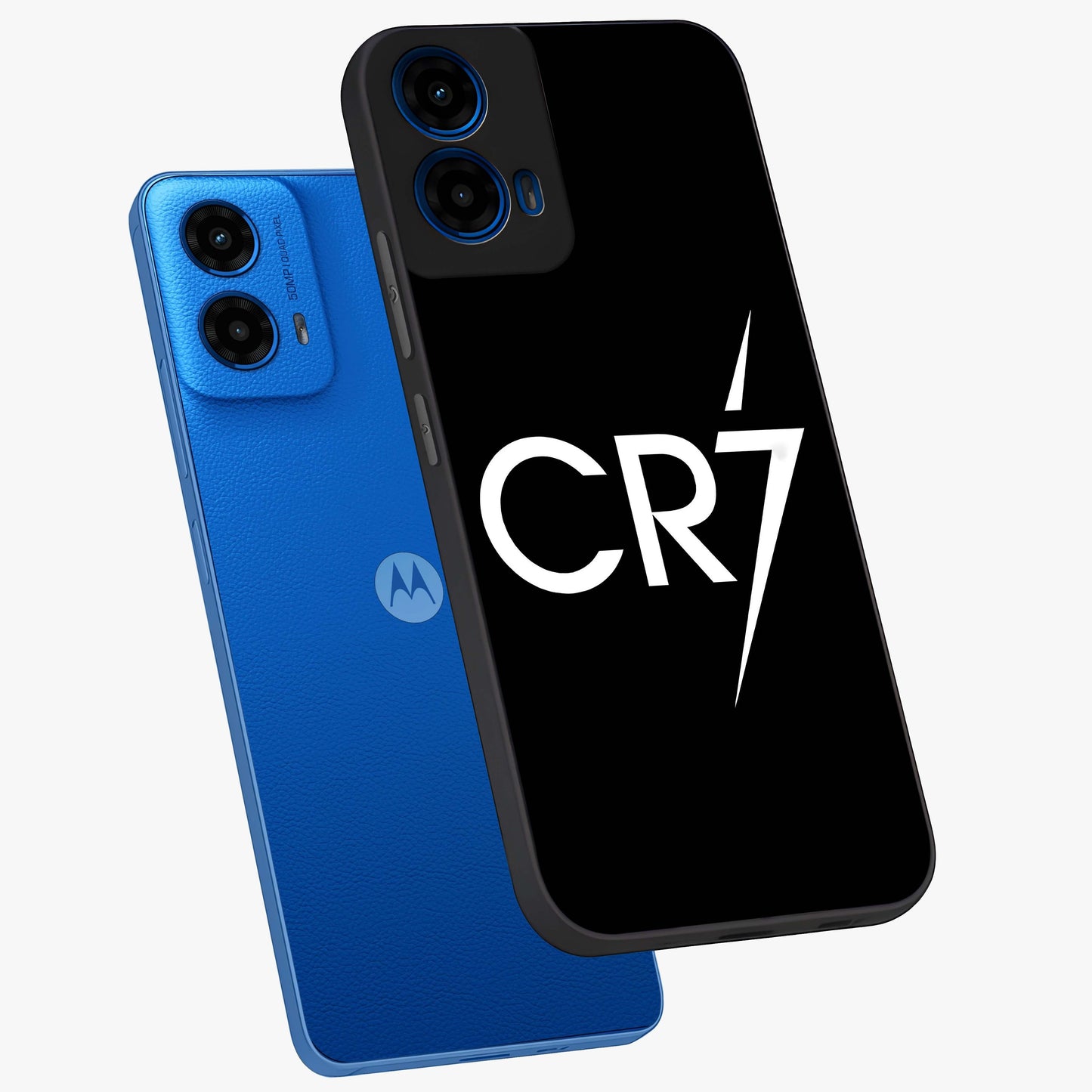 Cr7 Elite Strike Glass Case displayed in angled mockup highlighting powerful sports graphic with bold athletic theme.