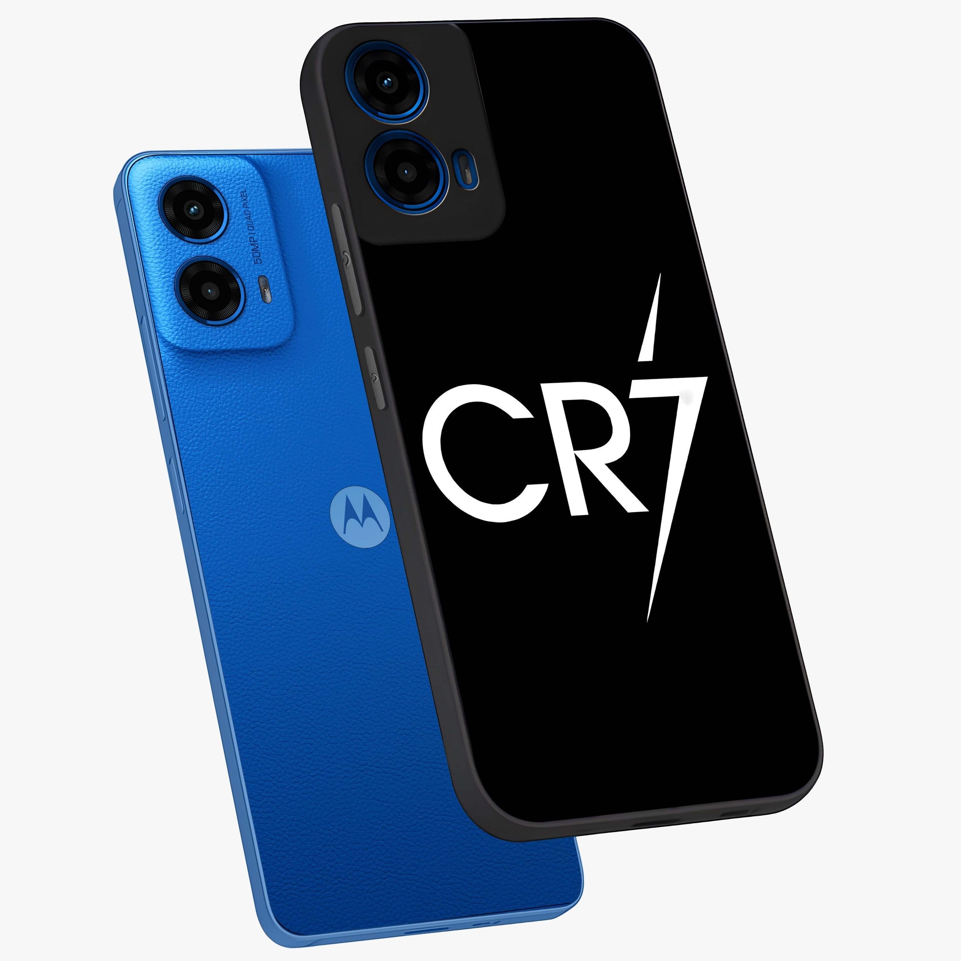 Cr7 Elite Strike Glass Case displayed in angled mockup highlighting powerful sports graphic with bold athletic theme.