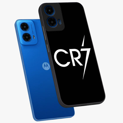 Cr7 Elite Strike Glass Case displayed in angled mockup highlighting powerful sports graphic with bold athletic theme.