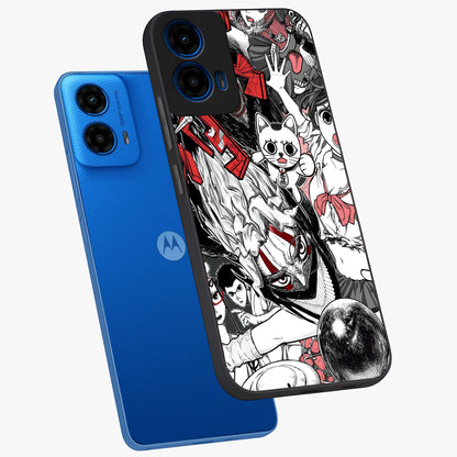 Crimson Chaos Panel Glass Case displayed in angled mockup highlighting chaotic panel style design with modern graphic theme.