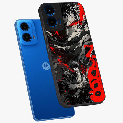 Demon Sword Resolve Glass Case displayed in angled mockup highlighting powerful demon sword illustration with dark fantasy aesthetic.