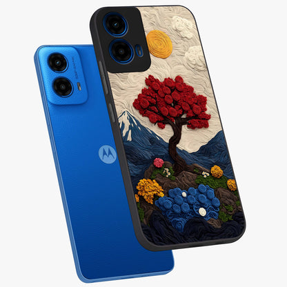 Eternal Nature Tapestry Glass Case displayed in angled mockup highlighting detailed botanical pattern with artistic aesthetic.
