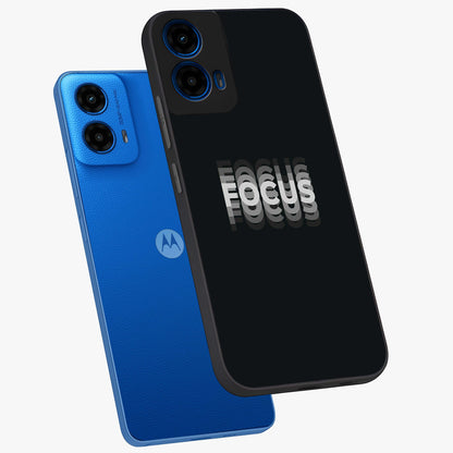 Focus Mode On Glass Case displayed in angled mockup highlighting clean minimal text artwork with modern aesthetic style.