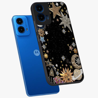 Galactic Jewel Stars Glass Case displayed in angled mockup highlighting shining celestial star design with cosmic aesthetic style.