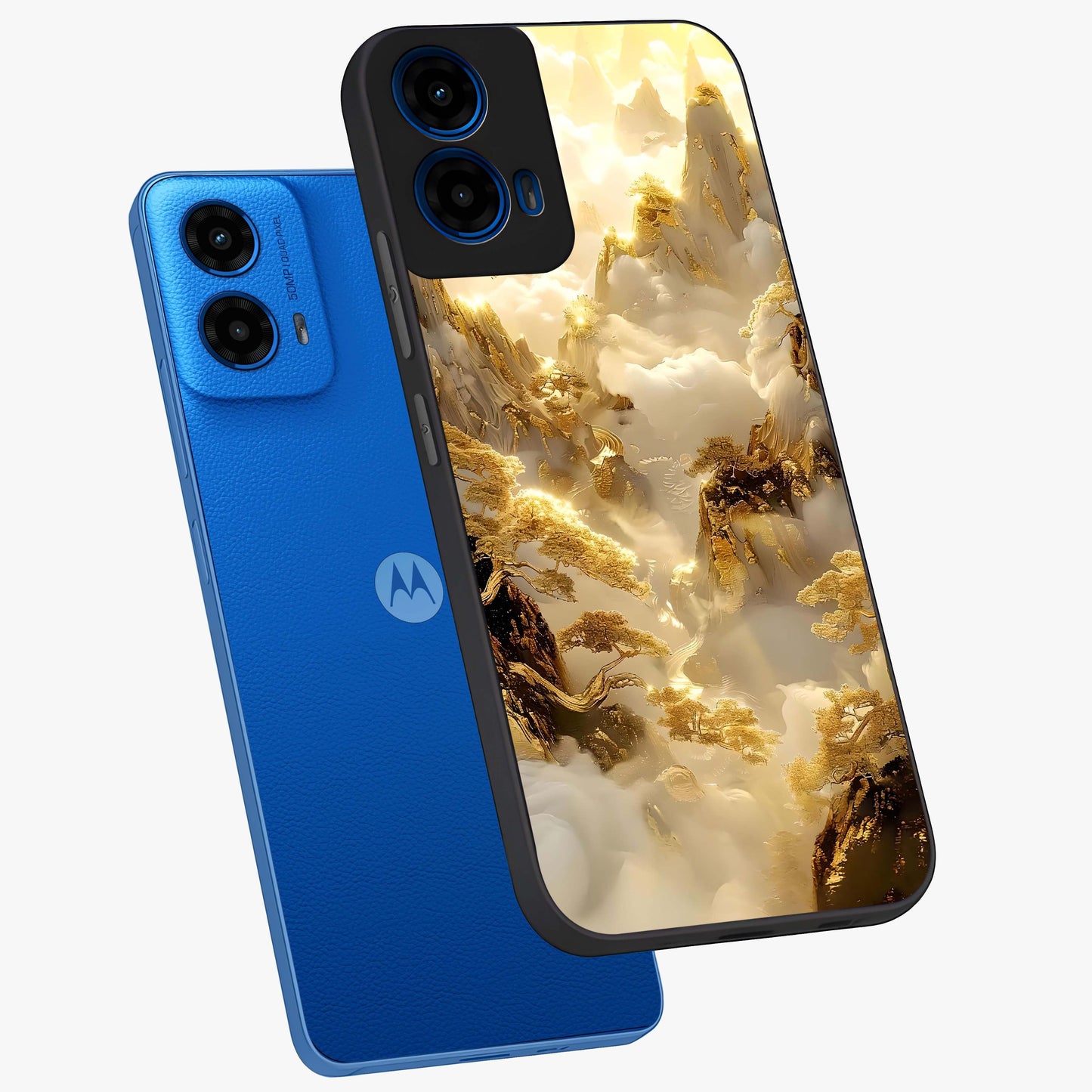 Gates Of Illumination Glass Case displayed in angled mockup highlighting radiant portal inspired design with fantasy aesthetic.