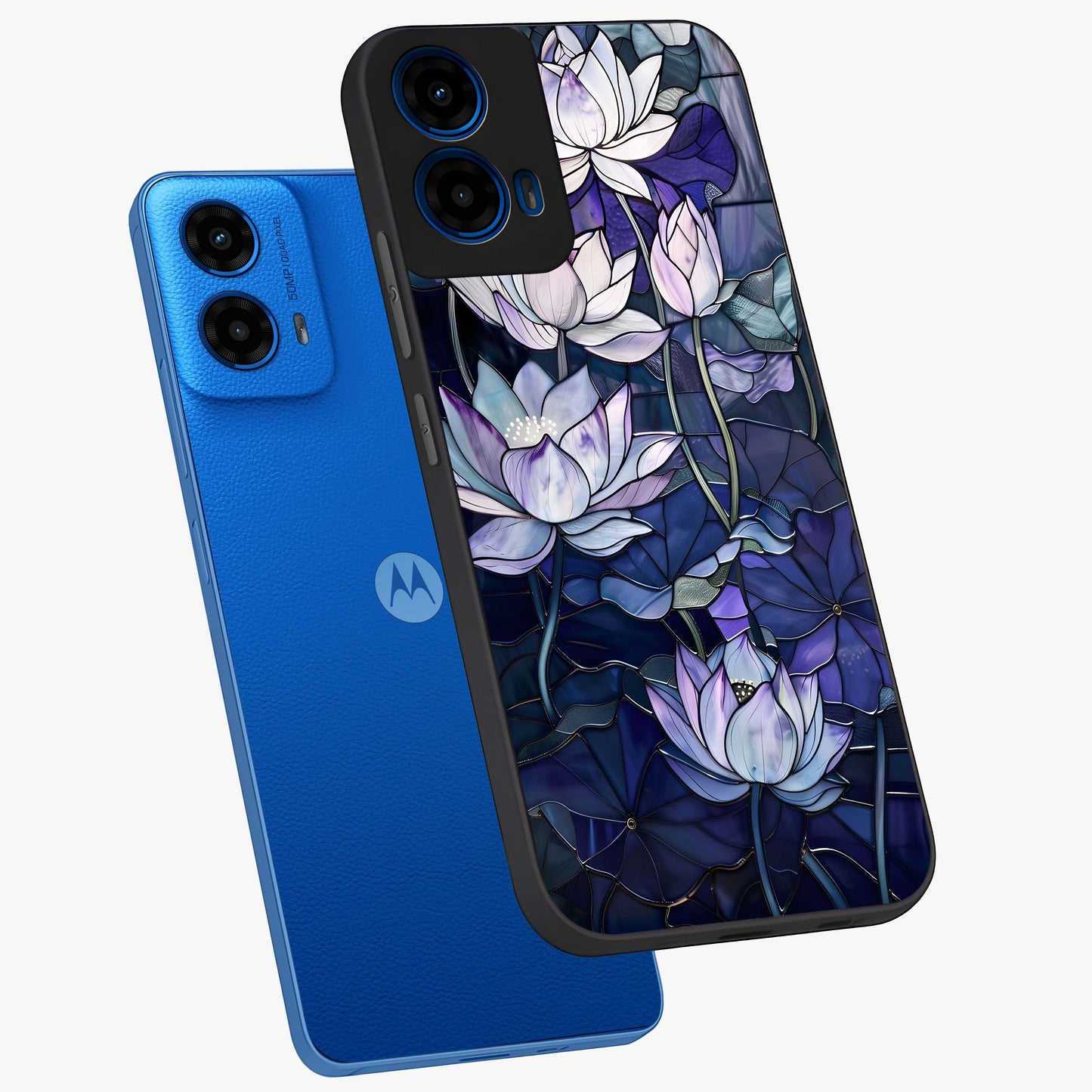 Gloss Petal Rush Glass Case displayed in angled mockup highlighting vibrant petal design with elegant floral aesthetic.