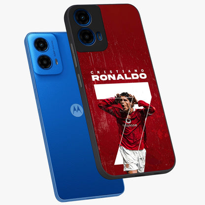 Goal Celebration Legacy Glass Case displayed in angled mockup highlighting energetic sports celebration design with bold athletic theme.