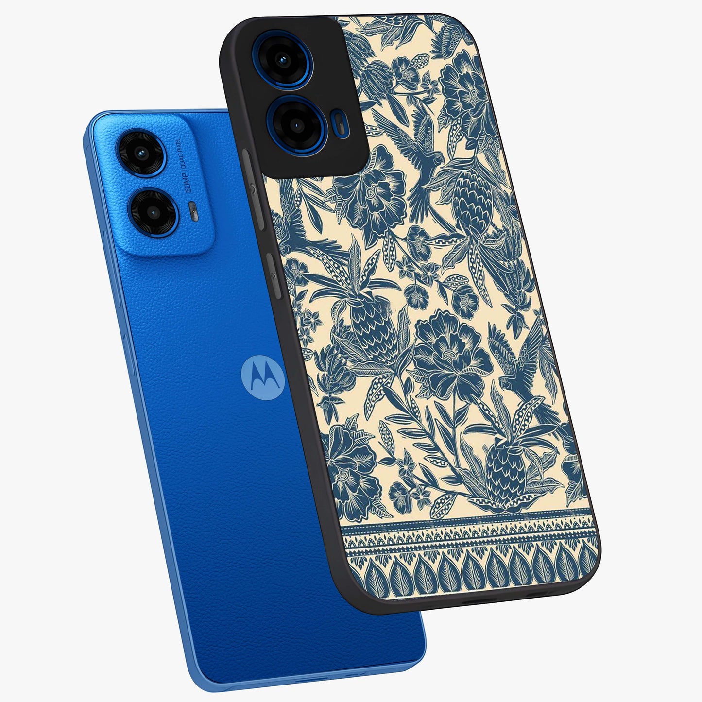 Heirloom Wild Bloom Glass Case displayed in angled mockup highlighting botanical bloom design with classic aesthetic style.