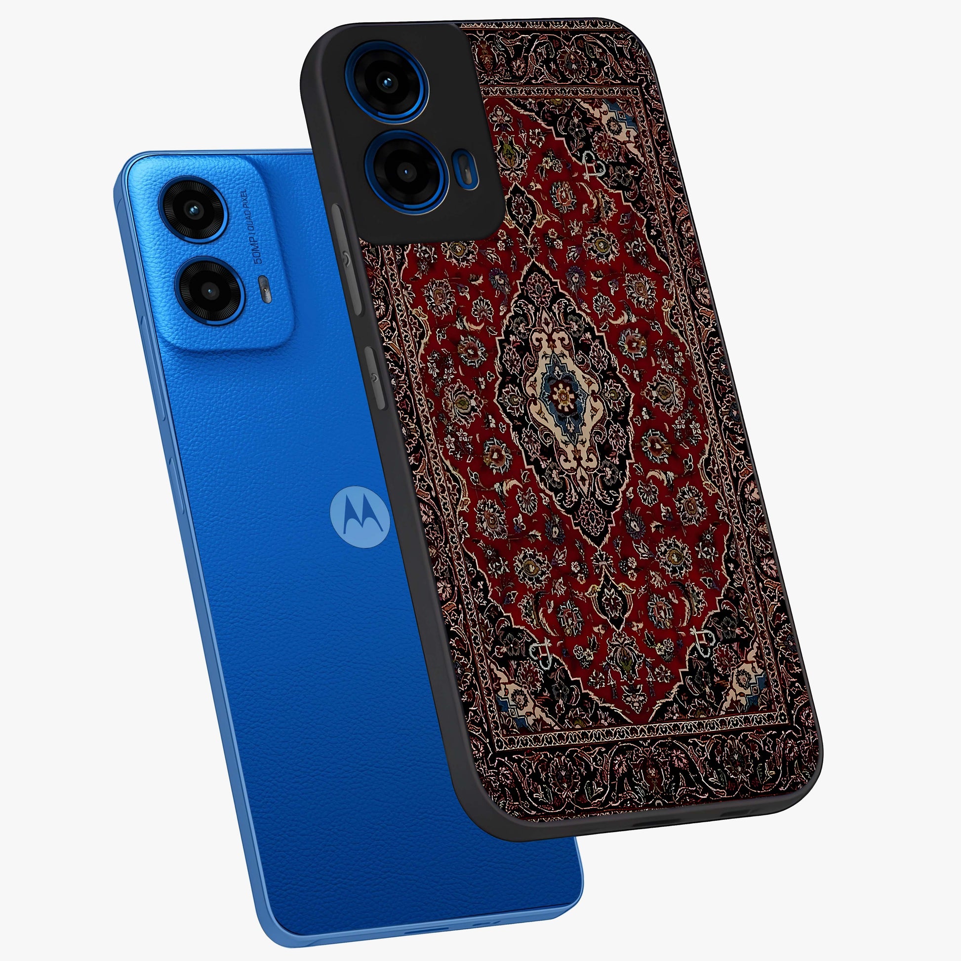 Heritage Carpet Royale Glass Case displayed in angled mockup highlighting intricate royal carpet design with heritage aesthetic.