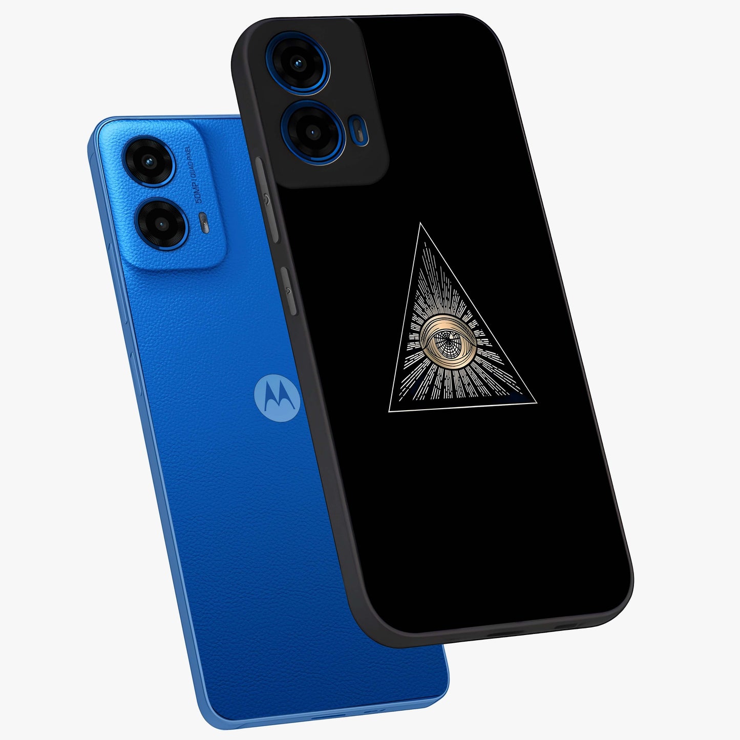 Illuminati Evil Glass Case displayed in angled mockup highlighting dark occult inspired design with bold aesthetic style.