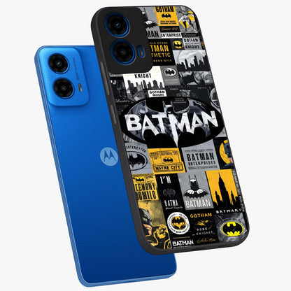 Knight Gotham Rise Glass Case displayed in angled mockup highlighting powerful knight silhouette design with dramatic aesthetic.