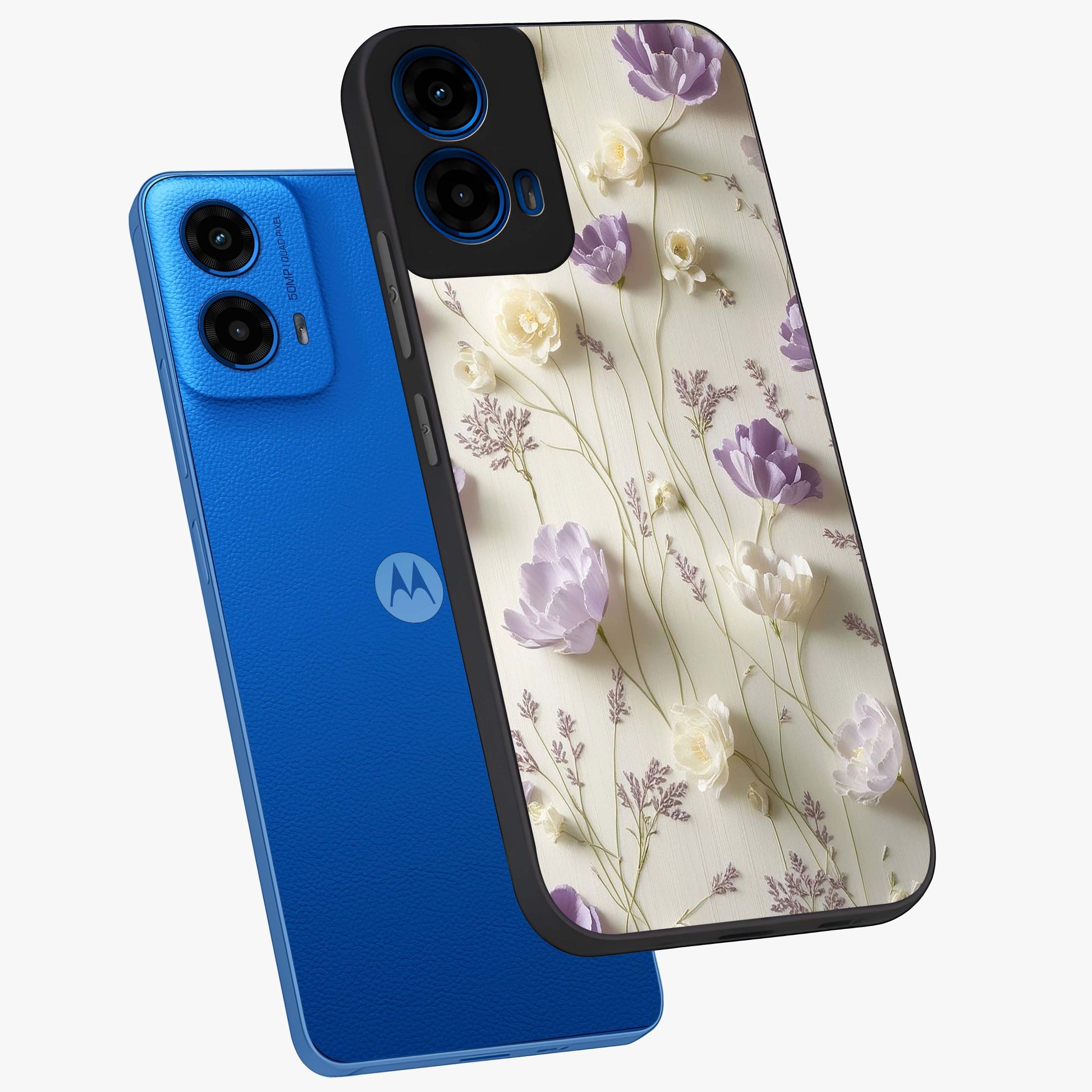 Lilac Breeze Harmony Glass Case displayed in angled mockup highlighting calm lilac breeze design with soothing aesthetic style.