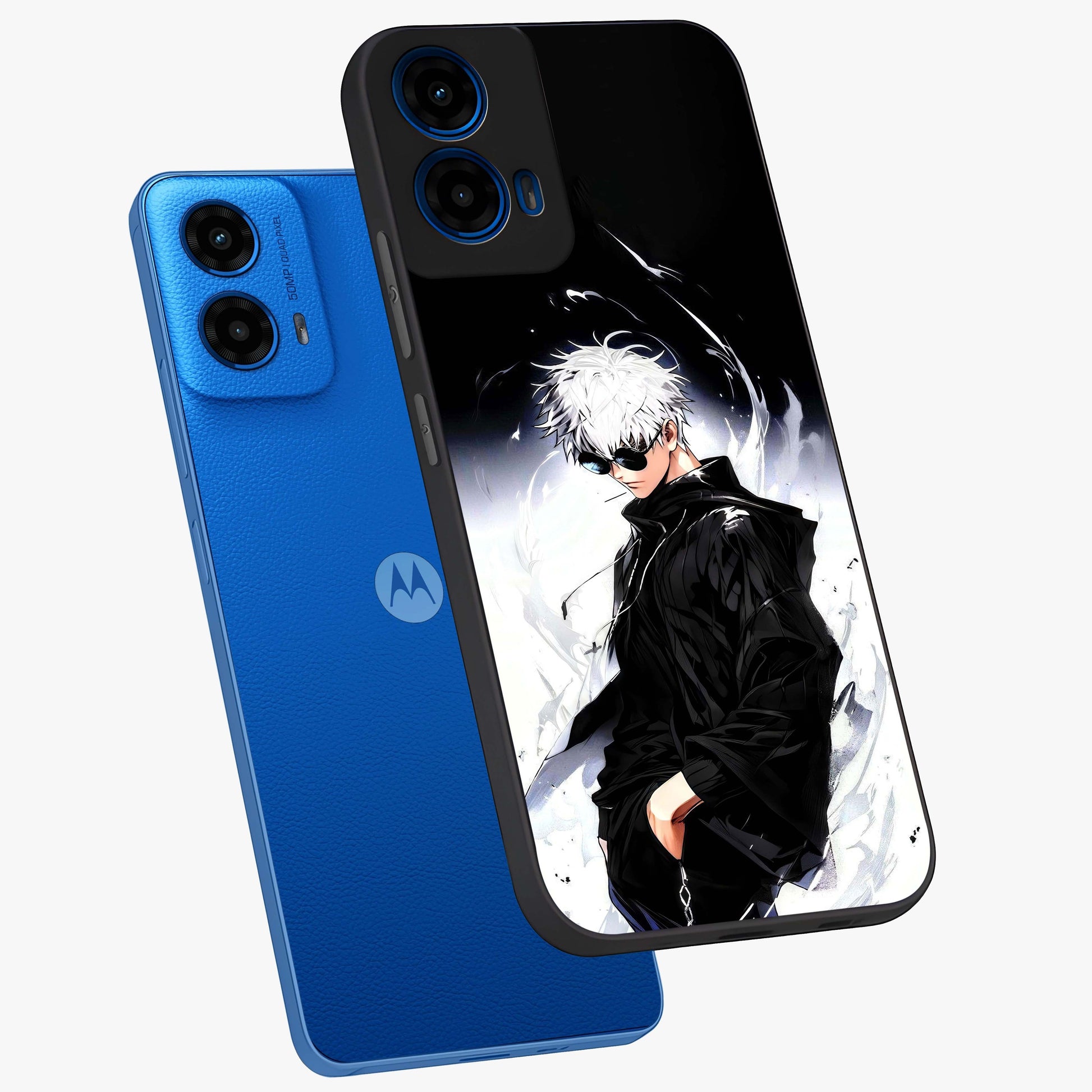 Limitless Shadow King Glass Case displayed in angled mockup highlighting dramatic dark hero design with intense aesthetic.