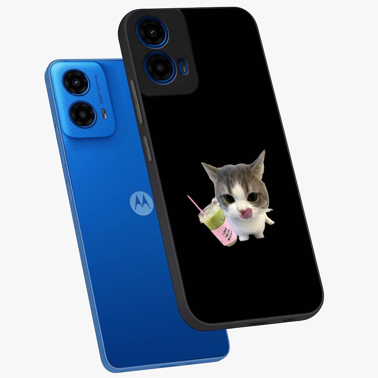 Matcha Cat Style Glass Case displayed in angled mockup highlighting playful feline design with pastel matcha aesthetic.