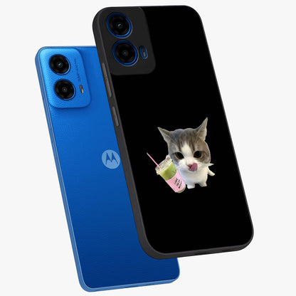 Matcha Cat Style Glass Case displayed in angled mockup highlighting playful feline design with pastel matcha aesthetic.