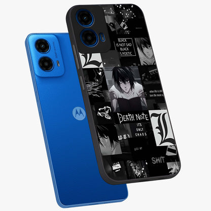 Midnight Chaos Mind Glass Case displayed in angled mockup highlighting chaotic artistic design with dramatic midnight aesthetic.