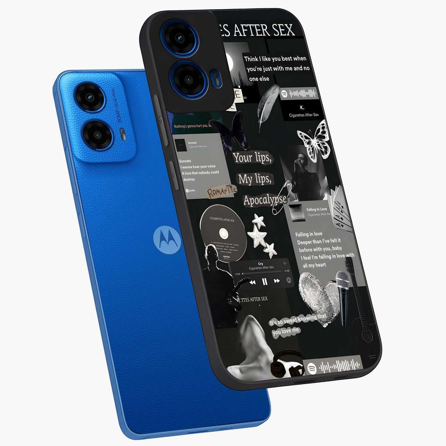 Midnight Love Echo Glass Case displayed in angled mockup highlighting elegant love inspired design with deep aesthetic style.