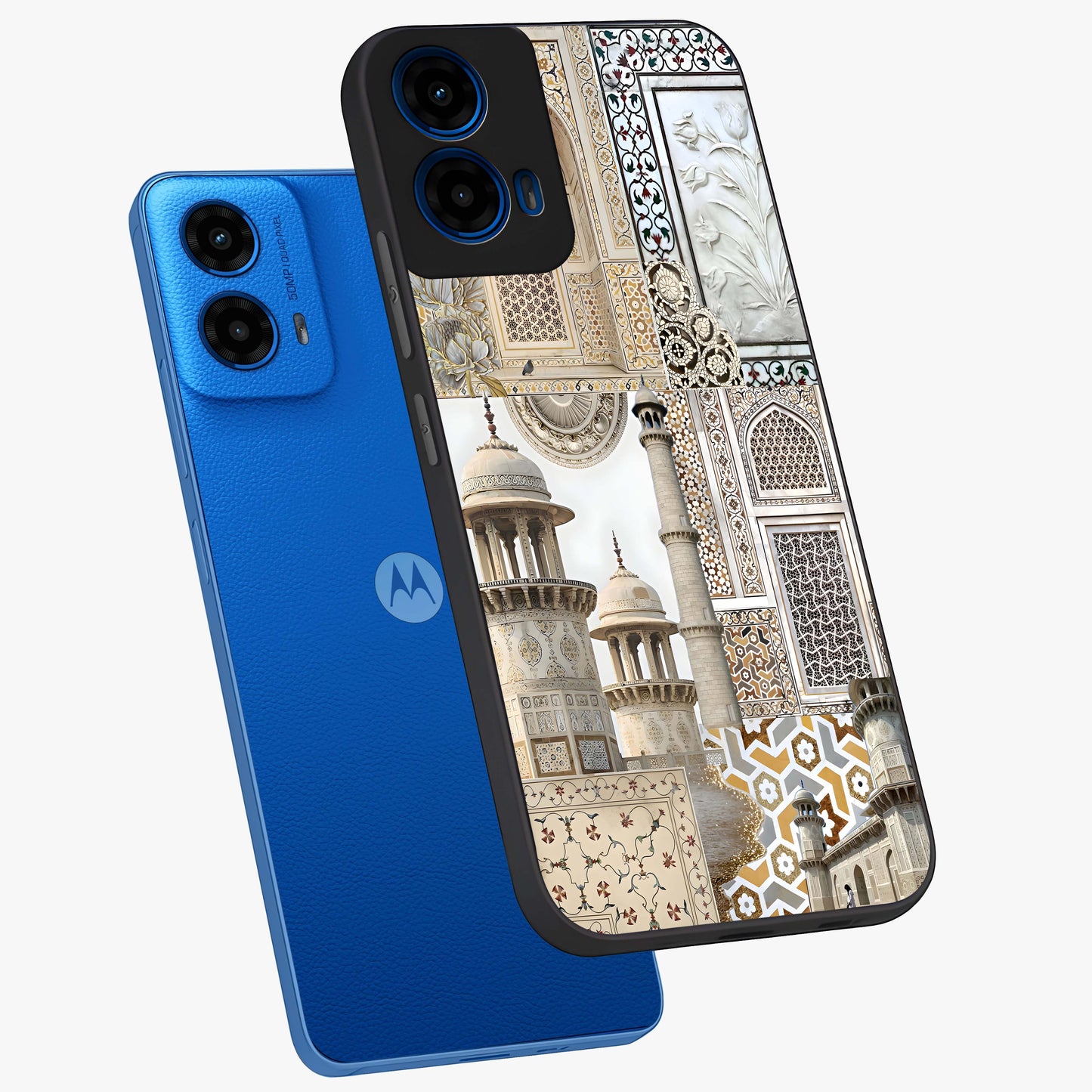 Mughal Marble Legacy Glass Case displayed in angled mockup highlighting elegant heritage marble artwork with royal aesthetic.