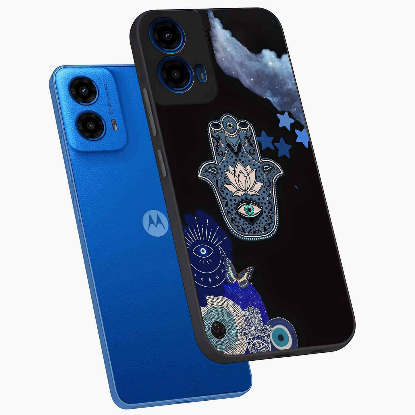 Mystic Hand Aura Glass Case displayed in angled mockup highlighting magical aura design with spiritual aesthetic style.