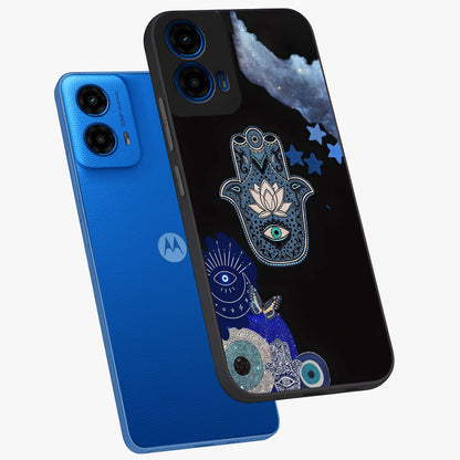 Mystic Hand Aura Glass Case displayed in angled mockup highlighting magical aura design with spiritual aesthetic style.