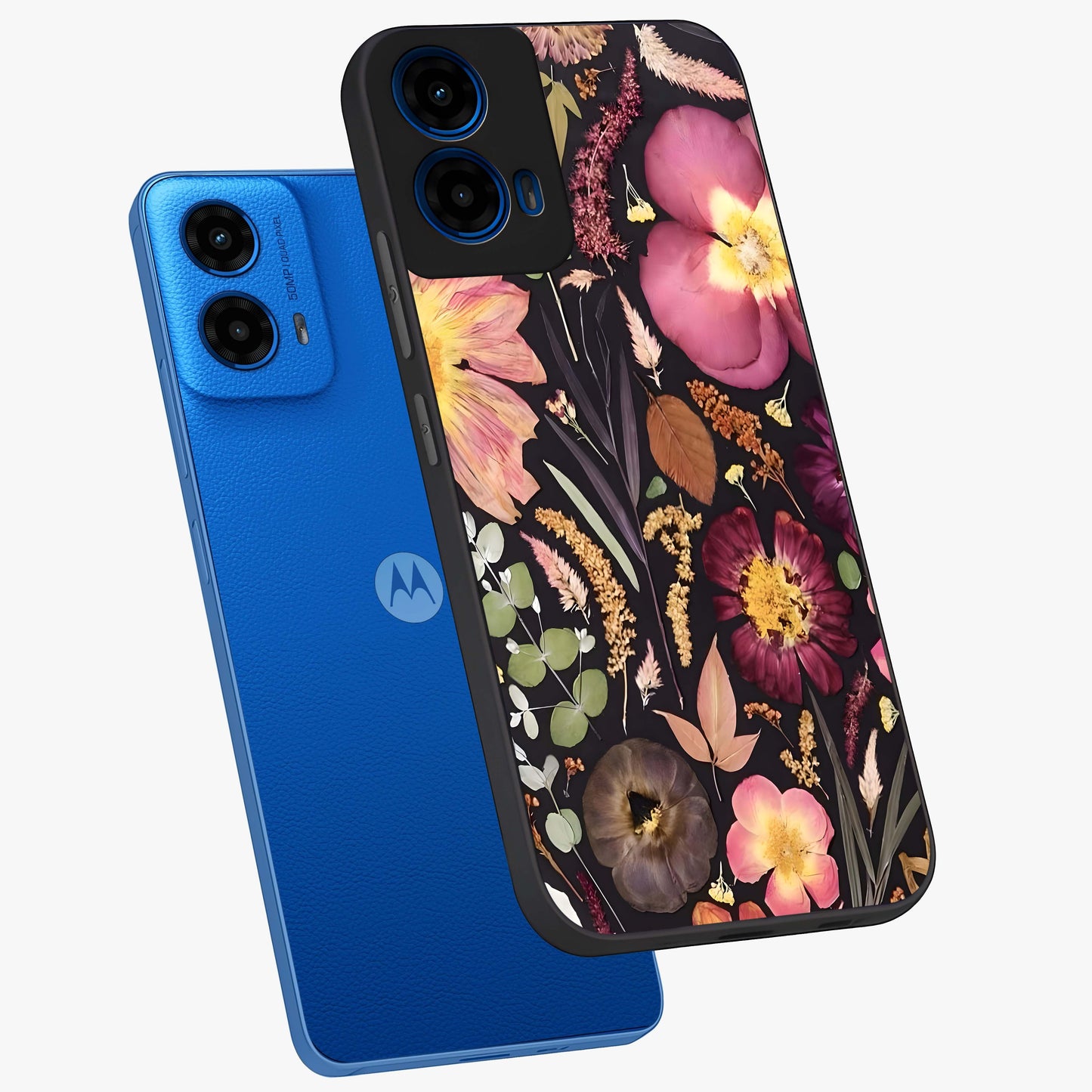 Petal Dream Tapestry Glass Case displayed in angled mockup highlighting decorative petal pattern with elegant botanical aesthetic.