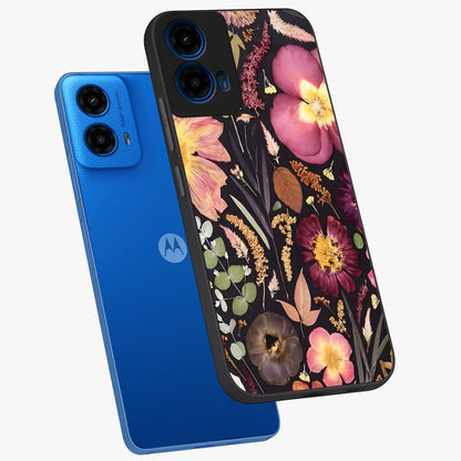 Petal Dream Tapestry Glass Case displayed in angled mockup highlighting decorative petal pattern with elegant botanical aesthetic.