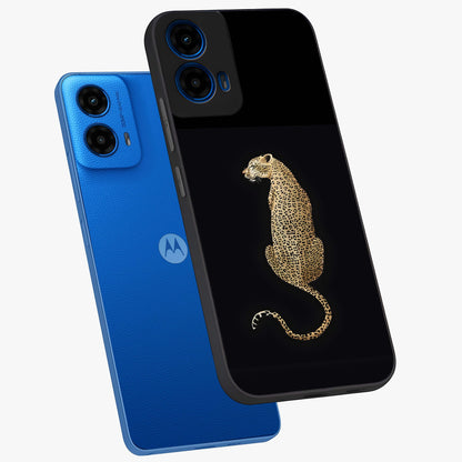 Regal Leopard Glass Case displayed in angled mockup highlighting powerful animal illustration with stylish wild aesthetic.