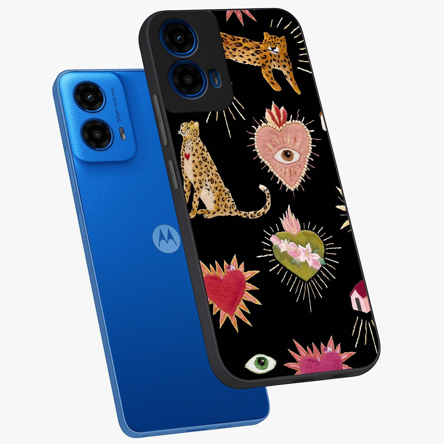 Sacred Jungle Heart Glass Case displayed in angled mockup highlighting lush tropical design with natural aesthetic style.