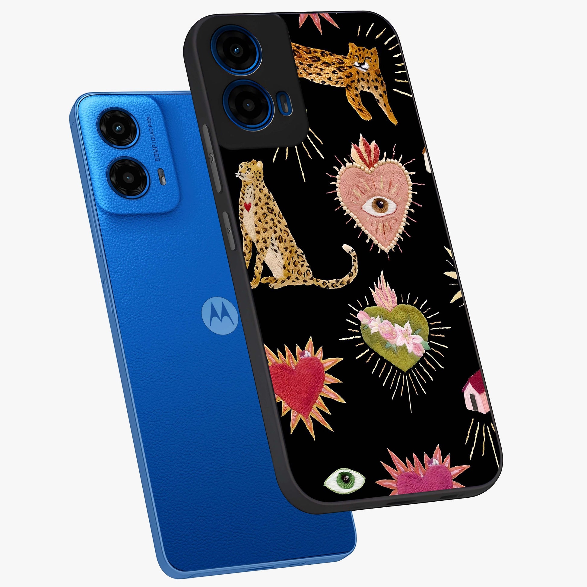 Sacred Jungle Heart Glass Case displayed in angled mockup highlighting lush tropical design with natural aesthetic style.