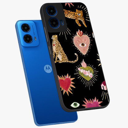 Sacred Jungle Heart Glass Case displayed in angled mockup highlighting lush tropical design with natural aesthetic style.