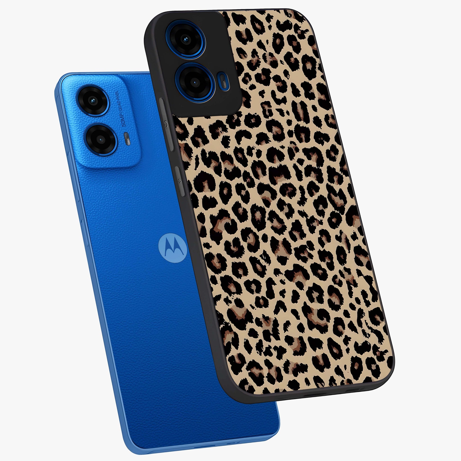 Savage Chic Pattern Glass Case displayed in angled mockup highlighting bold fashion inspired design with chic aesthetic.
