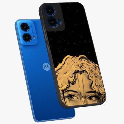 Shri Krishna Art Glass Case displayed in angled mockup highlighting spiritual Krishna illustration with divine aesthetic.