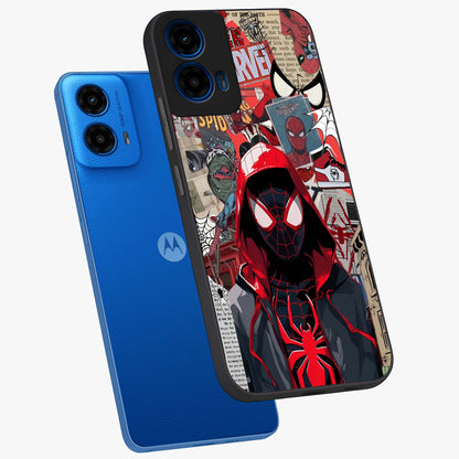 Spider Collage Street Glass Case displayed in angled mockup highlighting dynamic street style collage design with comic aesthetic.