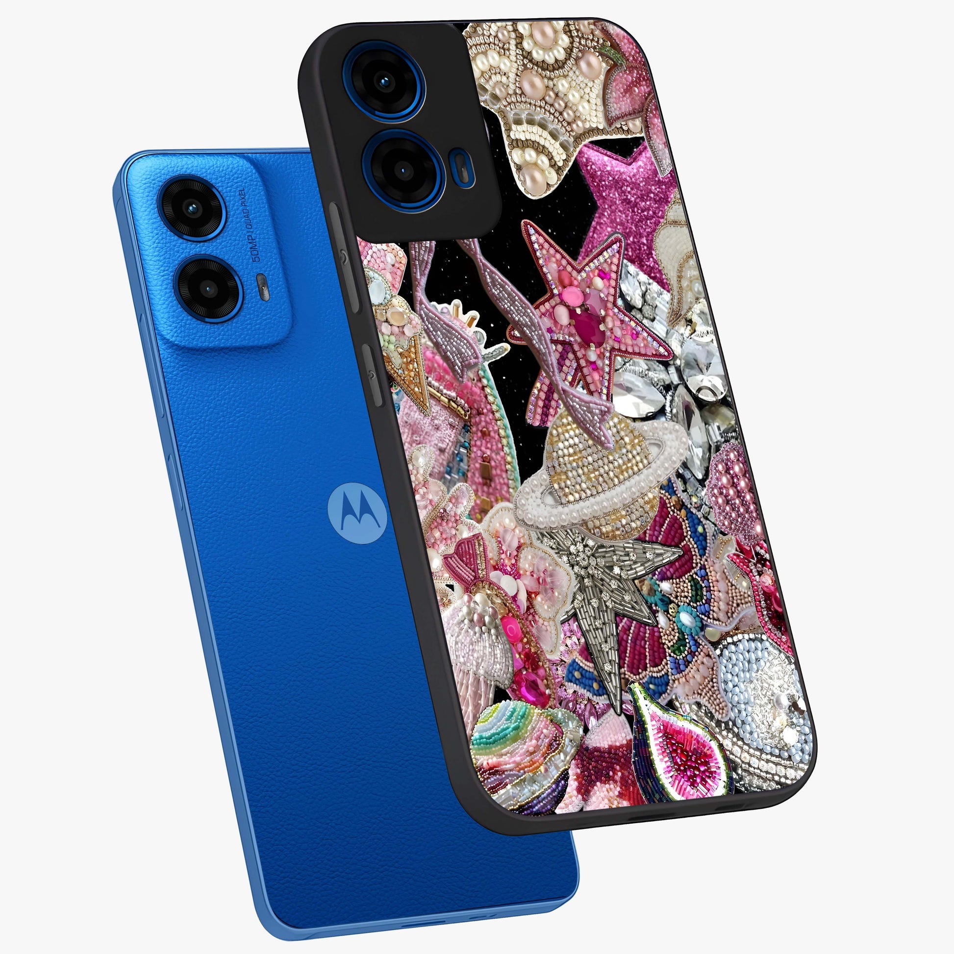 Starlit Jewel Dream Glass Case displayed in angled mockup highlighting glowing celestial jewel design with dreamy aesthetic.