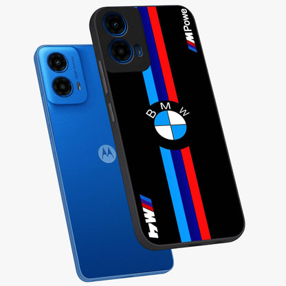Turbo BMW Beast Glass Case displayed in angled mockup highlighting sleek racing car design with bold automotive aesthetic.