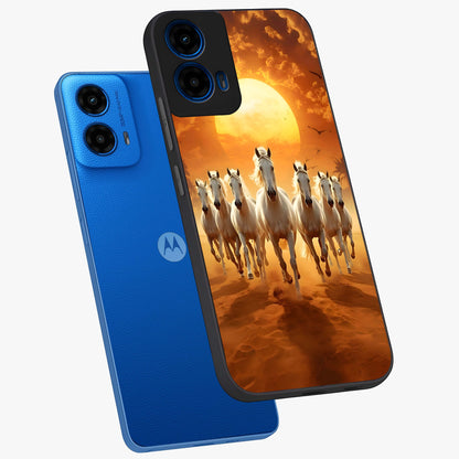 Wild Sunset Majesty Glass Case displayed in angled mockup highlighting vibrant sunset sky design with scenic aesthetic.