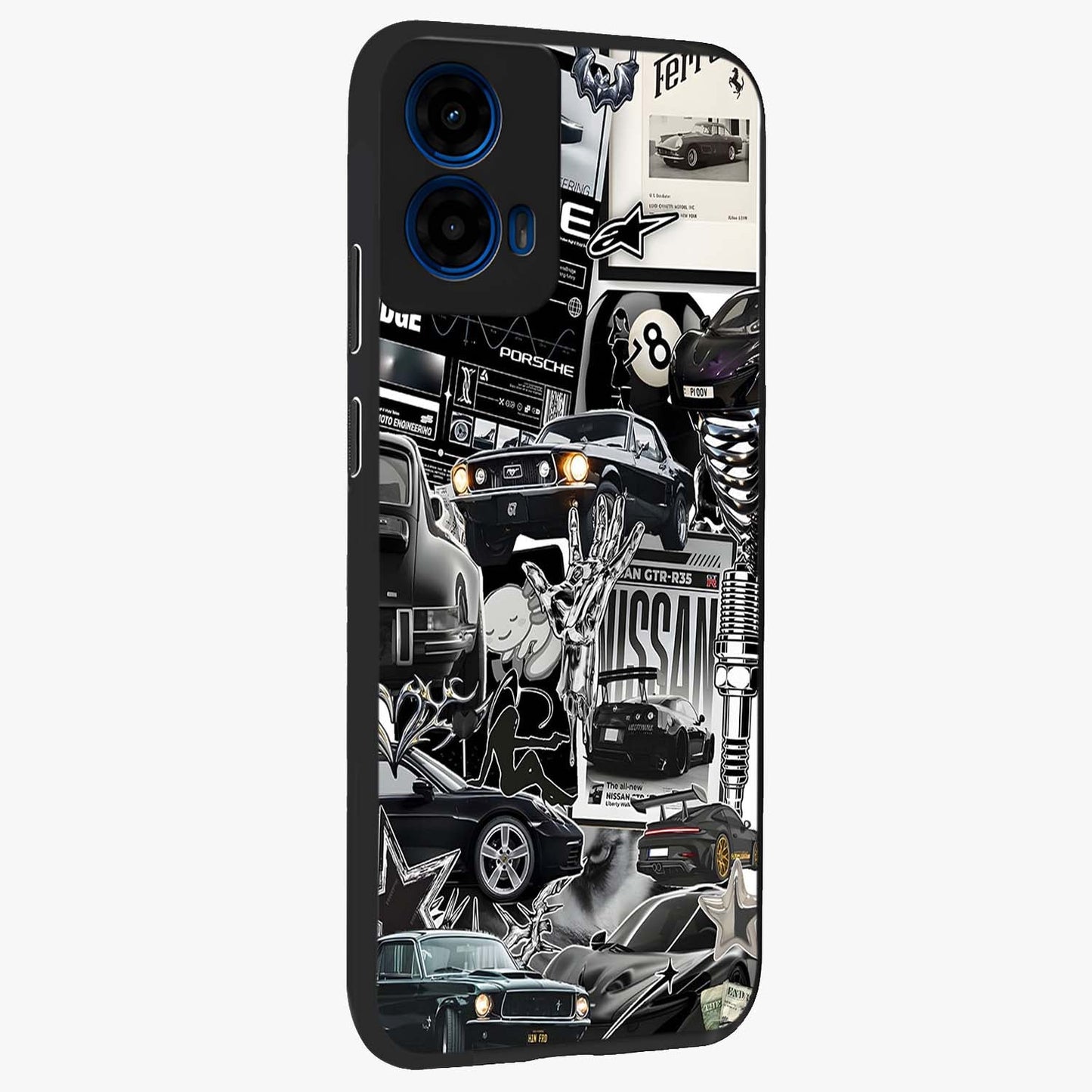 Aesthetic Dark Love Glass Case upright view showcasing dramatic romantic artwork with modern aesthetic style.